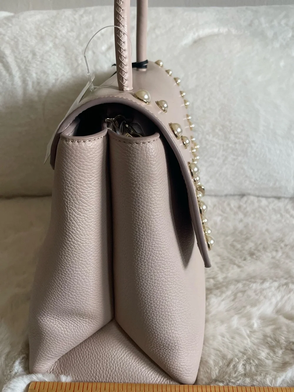 NWT Kate Spade Top-Handle Women's Pearl-Stud Satchel in Blush Pink